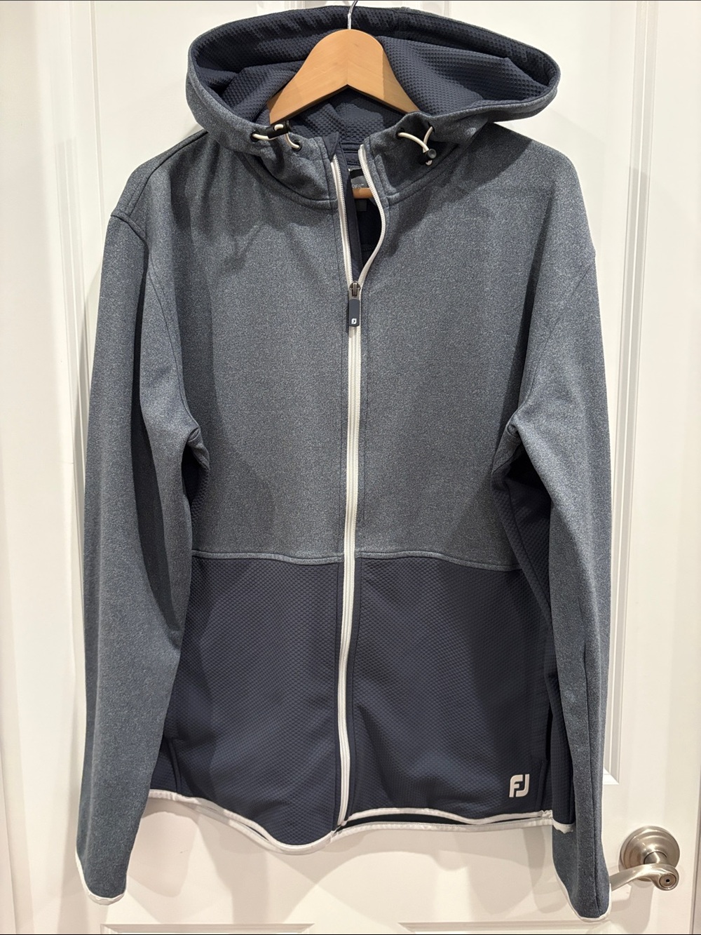 FootJoy ThermoSeries Full Zip Golf Hoodie Jacket Slate Blue Size L⁠